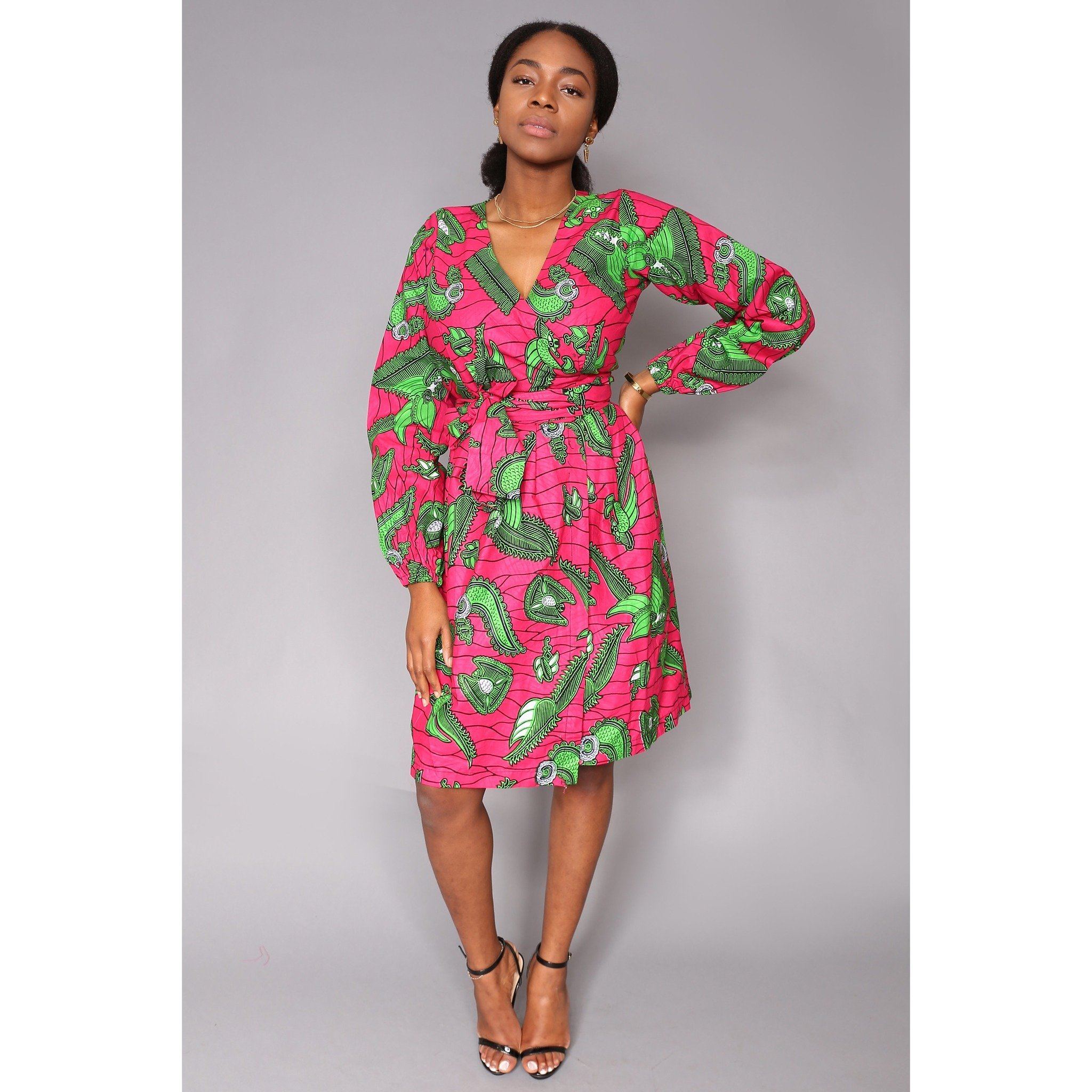 Efe Wrap African Print Ankara Dress ...